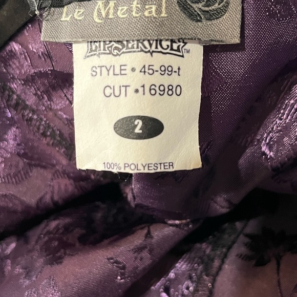 2XL Lip Service Purple Brocade Halter Top Corset Lip Service - Picture 6 of 6